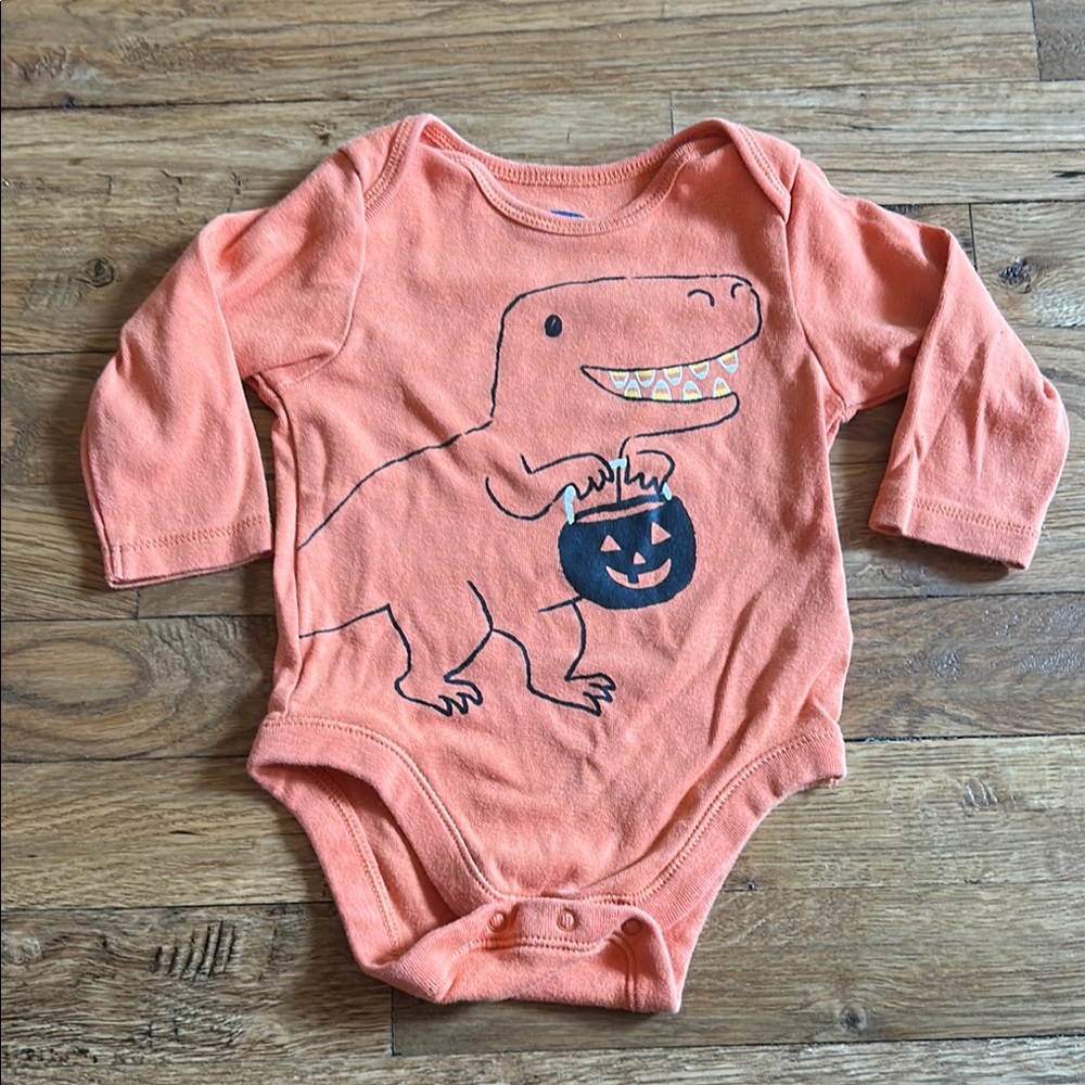 Dinosaur Halloween Kids One Piece - Orange